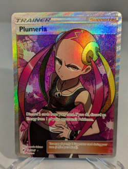 Pokemon Burning Shadows Plumeria Full Art Holo Trainer 145/147 READ - Image 1