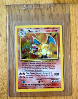 1999 Pokemon Base Set Charizard Holo 4/102 Vintage WOTC Evolution Line LP - Image 2