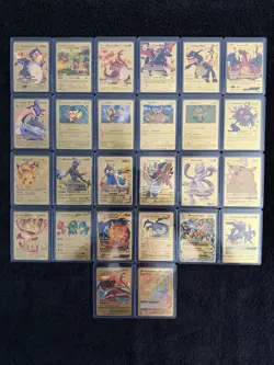 Lot Of 26 Pokemon Gold Foil Fan Art Cards - Image 1