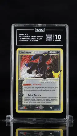 Pokemon Umbreon 2021 Sword & Shield Celebrations Classic #17/17 TAG 10 GM - Image 1