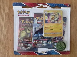 Pokemon TCG Battle Styles Jolteon 3 Pack Blister Booster SWSH094 Factory Sealed - Image 1