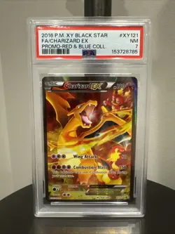 2016 Pokemon Xy Black Star Promo Red & Blue Collection Charizard Ex #XY121 PSA 7 - Image 1