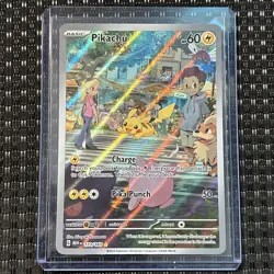 Pokemon Pikachu 173/165 Scarlet & Violet illustration Rare full Art 173/165 - Image 1