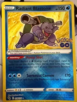 Radiant Blastoise 018/078 Pokemon GO Holo - Image 1