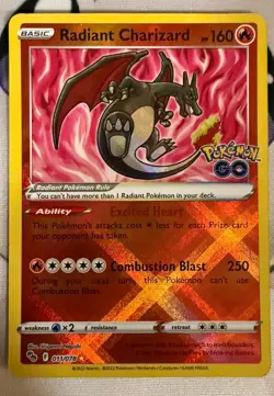 2022 Pokemon SWSH Pokemon GO Radiant Charizard #011/078 - Image 1