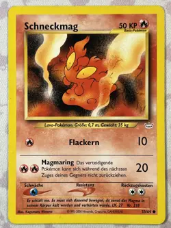 Pokemon Schneckmag (Slugma) 53/64 GERMAN Unlimited Neo Revelation LP- - Image 1