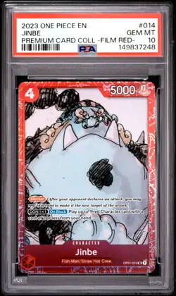 2023 ONE PIECE PREMIUM CARD COLLECTION -ONE PIECE FILM RED- #014 JINBE PSA 10 - Image 1