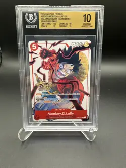2025 ONE PIECE 3RD ANNIV TOURNAMENT PROMOS #ST01012 MONKEY D. LUFFY SR BGS 10 - Image 1