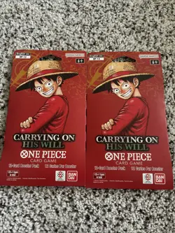 x2 One Piece TCG OP-13 Carrying On His Will Sleeved Booster Pack OP13 - Image 1