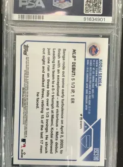 2023 Topps Chrome Update Kodai Senga Red Sapphire Ref 1/5 RC PSA 10 Pop 1 - Image 2