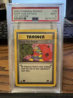 Goop Gas Attack 78/82 Team Rocket-1st Edition Regular Pokemon PSA 9 Graded Mint - Image 1