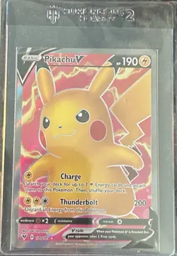 Pokemon Pikachu V Ultra Rare Card Vivid Voltage N/M Pack Fresh Pull. NM 170/185. - Image 1