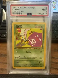 PSA 9 Pokemon 2000 1st Edition Team Rocket Koffing #58 - Image 1