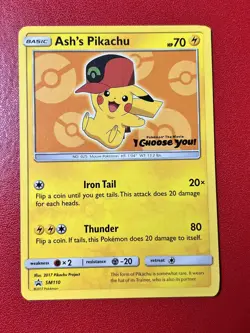 Ash’s Pikachu SM110 Promo 2017 I Choose You Movie NM- Excellent Pokemon Card - Image 1
