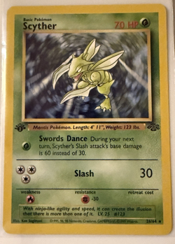 Scyther 1st Edition 26/64 Jungle - Pokemon TCG Card Rare Non-Holo - Image 1