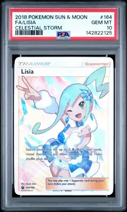2018 POKEMON SUN & MOON CELESTIAL STORM #164 FULL ART/LISIA PSA 10 - Image 1