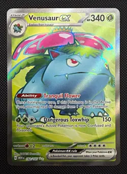 Pokemon TCG Venusaur ex Ultra Rare Full Art Holo SV 151 ENG 340HP 182/165 - Image 1