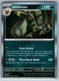 Umbreon SV: Prismatic Evolutions tcg Pokemon #059/131 Rare, Holo - Image 1