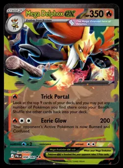Mega Delphox ex 008/084 Double Rare Pitch Black Pokemon Holo Near Mint - Image 1