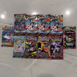 Pokemon packs sealed lot of 10 surging sparks mega evolution destined rivals - Image 1