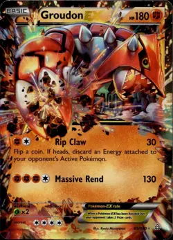 Groudon EX 85/160 LP EX Rare Primal Clash Pokemon Holo - Image 1