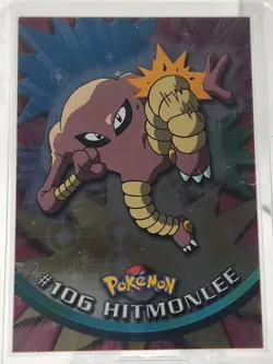 Topps Pokemon - Hitmonlee #106 - Topps Series 2 - Silver Foil - Blue Logo - Image 1