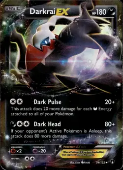 Darkrai EX 74/122 LP EX Rare BREAKpoint Pokemon Holo - Image 1
