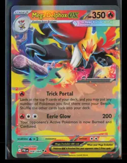 Mega Delphox ex 008/084 Double Rare Pitch Black Pokemon Holo Near Mint - Image 1