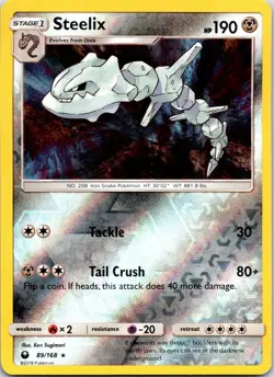 Steelix 89/168 Holo Rare Celestial Storm Pokemon Near Mint - Image 1