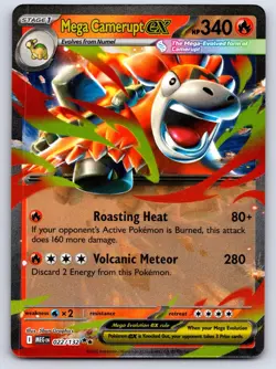 Mega Camerupt ex 022/132 Pokemon Mega Evolution Holo NM/LP - Image 1