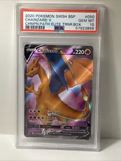 2020 Pokemon Champion's Path Charizard v Elite Trainer Box SWSH050 PSA 10 - Image 1