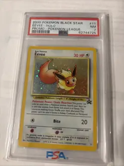 Eevee 2000 Pokemon League Black Star Promo #11 Holo English PSA 7 - Image 1