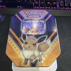 Pokemon TCG V Powers Tin Eevee V Promo Metal Tin Box English 2020 - Image 1