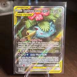 Pokemon - Venusaur & Snivy GX - SM229 - Black Star Promo Tag Team - NM Near Mint - Image 1