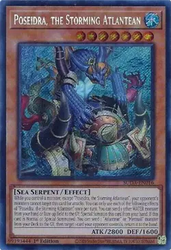 Poseidra, the Storming Atlantean SUDA Secret Rare Yugioh YGO Supreme Darkness - Image 1