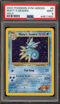 Pokemon Misty's Seadra Gym Heroes Unlimited Holo Rare #9 PSA 9 Mint - Image 1