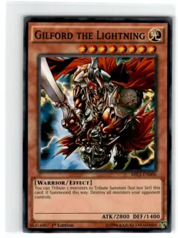 Yu-Gi-Oh! Gilford The Lightning Common MIL1-EN006 Moderately Played 1st Edition - Image 1