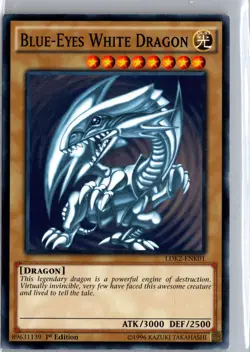 Blue-Eyes White Dragon Version 2 LDK2-ENK01 Legendary YuGiOh Unlimited LP - Image 1
