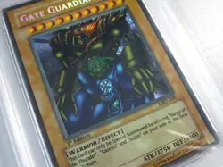 PSA 8 Gate Guardian MRD-000 1st Edition Secret Rare YuGiOh NA English 2002 - Image 3