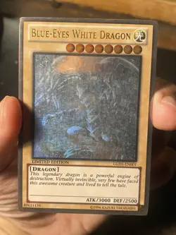 Yugioh LP Blue-Eyes White Dragon Ghost/Gold Foil LE GLD5-EN001 - Image 2