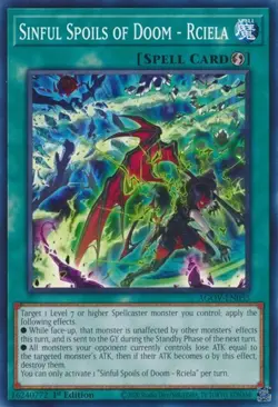 1x Sinful Spoils of Doom - Rciela - 1st Edition NM Eng YuGiOh - Age of Overlord - Image 1