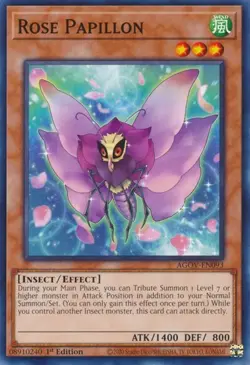 1x Rose Papillon - 1st Edition NM Eng YuGiOh - Age of Overlord - Image 1