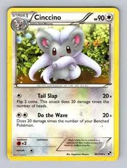 Cinccino 89/114 Rare Black & White Pokemon Moderately Played - Image 1