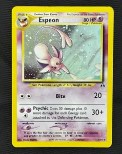 Espeon 1/75 Neo Discovery Set (2001) Holo Rare Vintage Pokemon Card MP - Image 1
