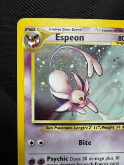 Espeon 1/75 Neo Discovery Set (2001) Holo Rare Vintage Pokemon Card MP - Image 2
