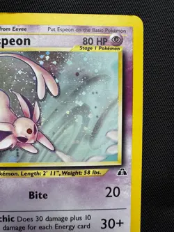 Espeon 1/75 Neo Discovery Set (2001) Holo Rare Vintage Pokemon Card MP - Image 3