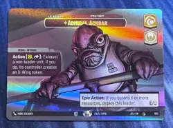 Star Wars Unlimited Jump to Lightspeed Admiral Ackbar SHOWCASE Leader Card JTL - Image 1