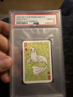 Dewgong PSA 10 1999 Pokemon Bicycle Mini Playing Cards Green 8 Of Hearts Pop 6 - Image 1