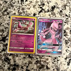 Nintendo Pokemon TCG SM Promo 2-Card Lot Mewtwo GX SM77 Promo Holo ENG - Image 1