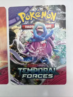 Pokemon 2024 Temporal Forces 2 Trainer Tip Cards Iron Leaves & Walking Wake Ex - Image 3